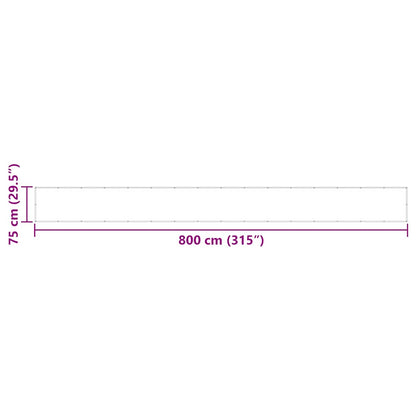 vidaXL Balcony Screen Red 75x800 cm 100% Polyester Oxford