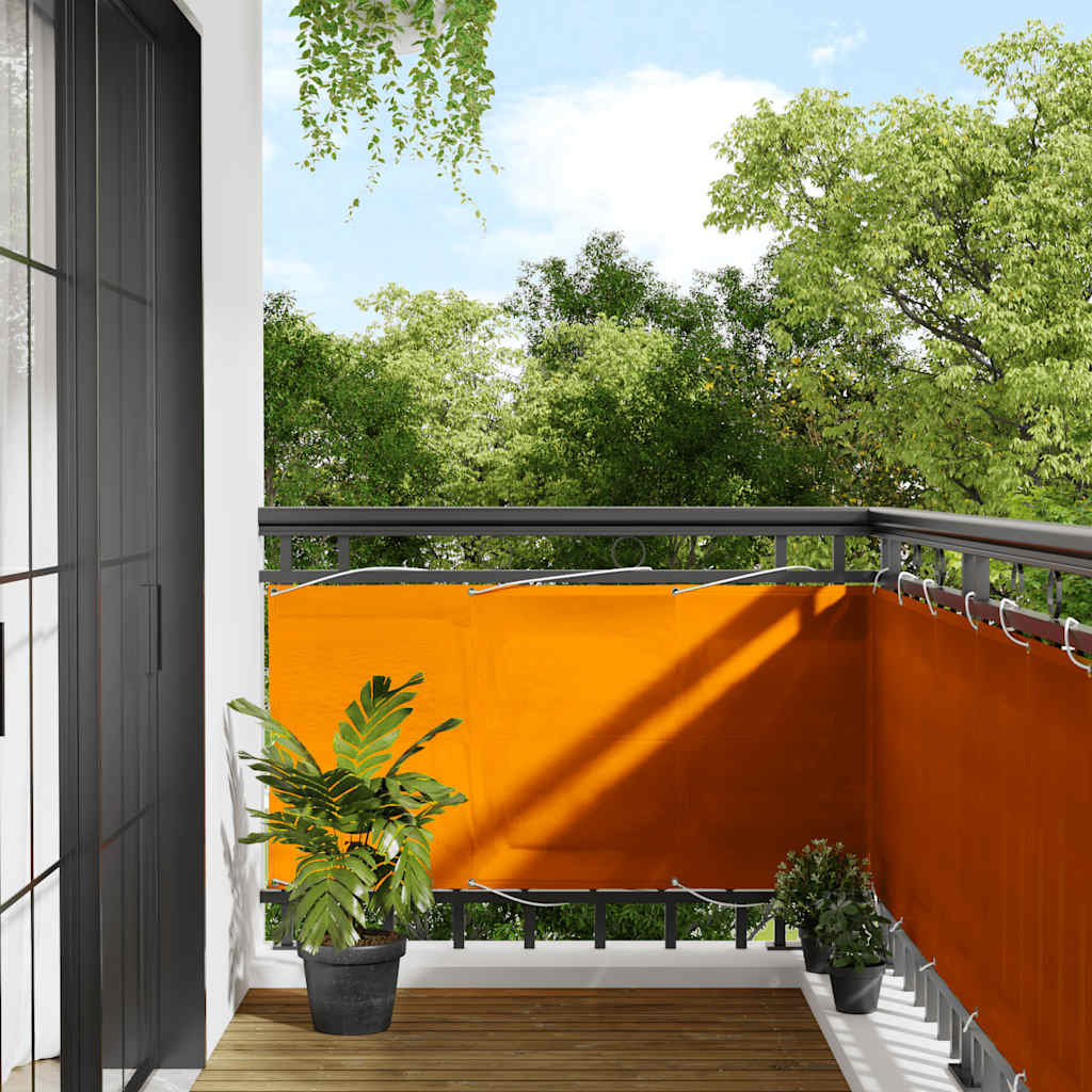 vidaXL Balcony Screen Orange 75x1000 cm 100% Polyester Oxford