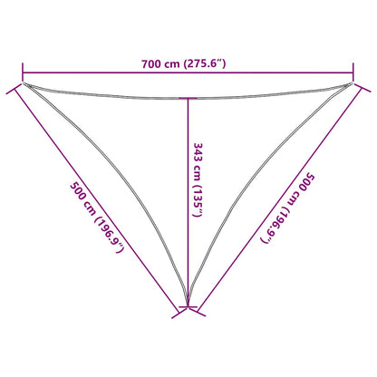 vidaXL Sun Shade Sail Blue 7x5x5 m 100% Polyester Oxford