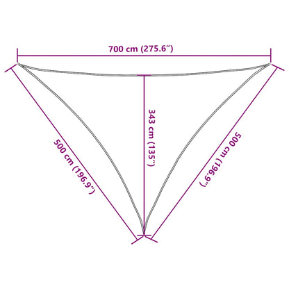 vidaXL Sun Shade Sail Red 7x5x5 m 100% Polyester Oxford