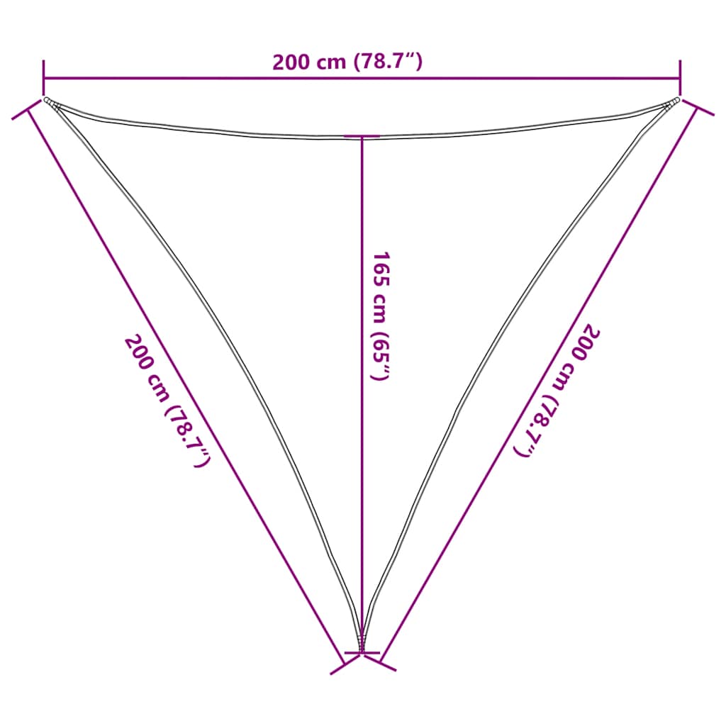 vidaXL Sun Shade Sail Orange 2x2x2 m 100% Polyester Oxford