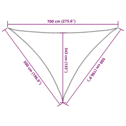vidaXL Sun Shade Sail Orange 7x5x5 m 100% Polyester Oxford