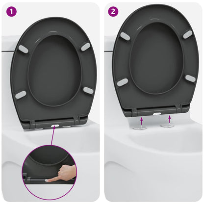 vidaXL Quick Release Toilet suitable for Seat Anthracite
