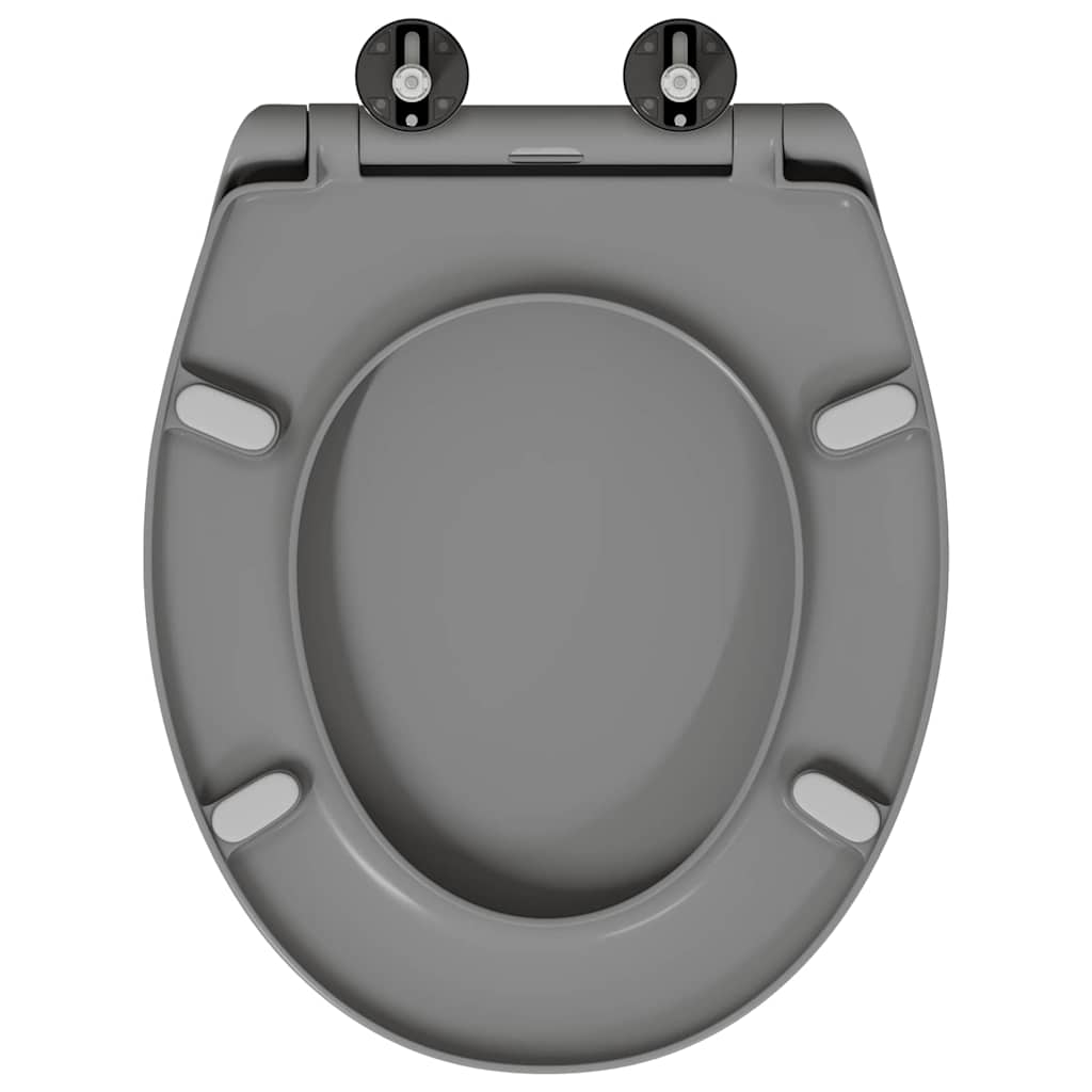 vidaXL Toilet Seat Grey 44.8 x 37.3 x 4.2 cm Duroplast