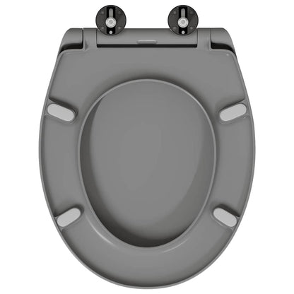 vidaXL Toilet Seat Grey 44.8 x 37.3 x 4.2 cm Duroplast