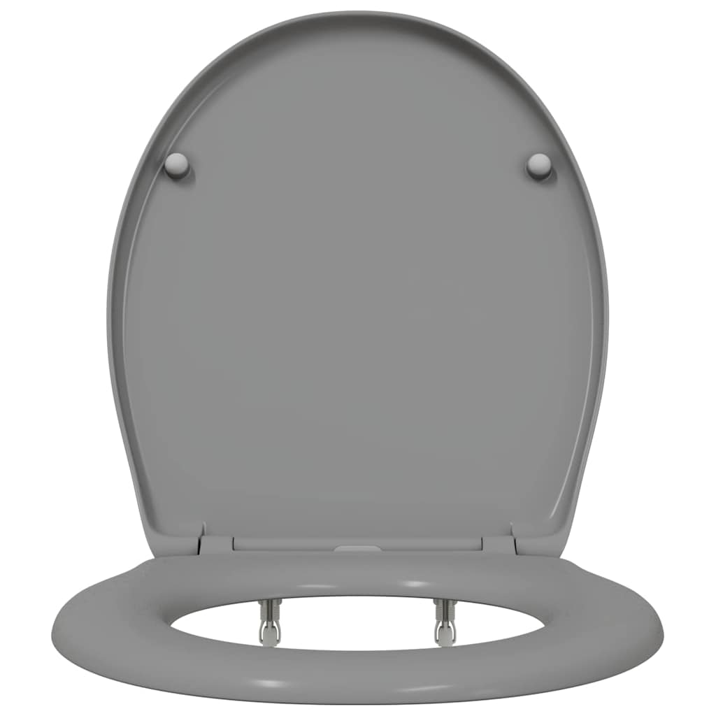 vidaXL Toilet Seat Grey 44.8 x 37.3 x 4.2 cm Duroplast