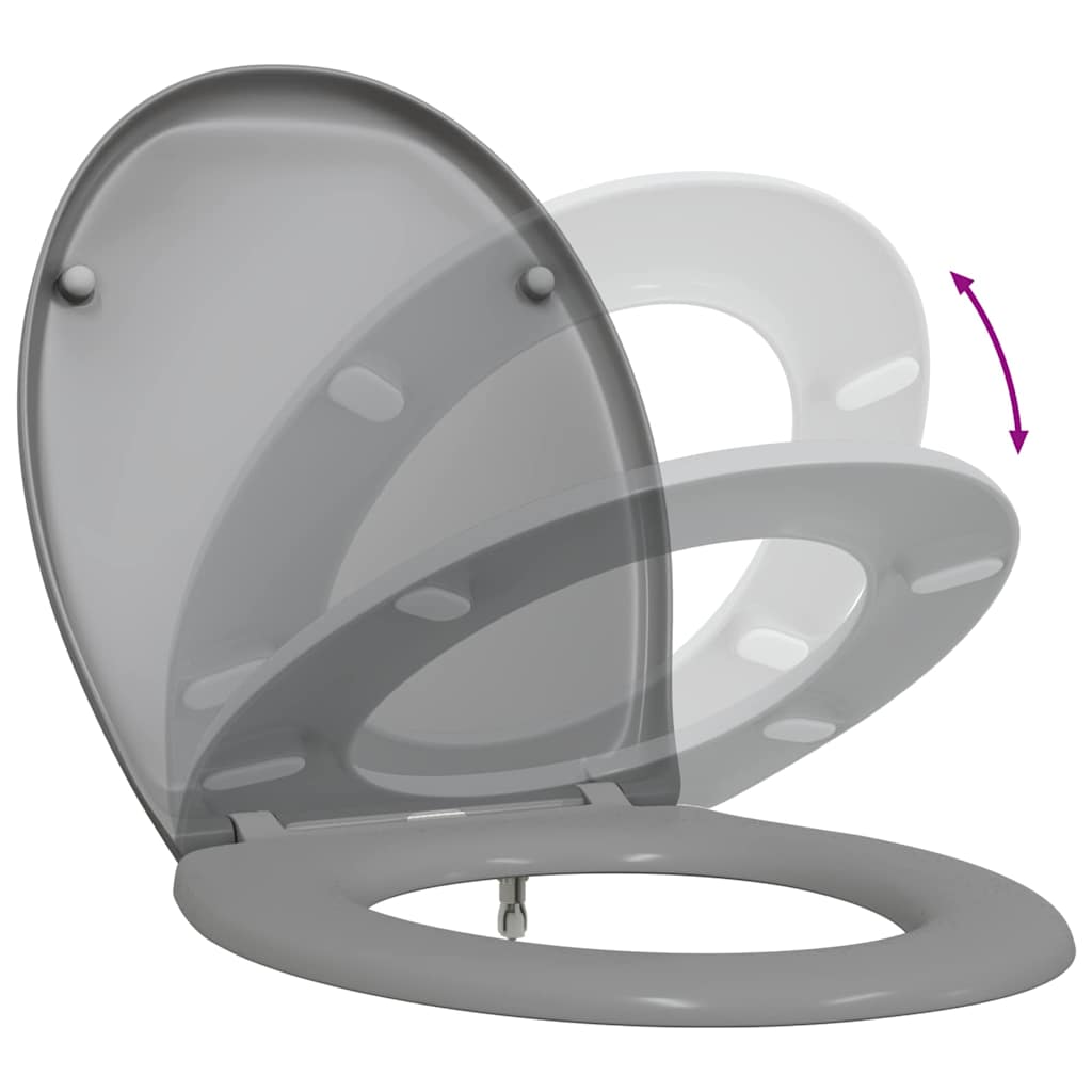vidaXL Toilet Seat Grey 44.8 x 37.3 x 4.2 cm Duroplast
