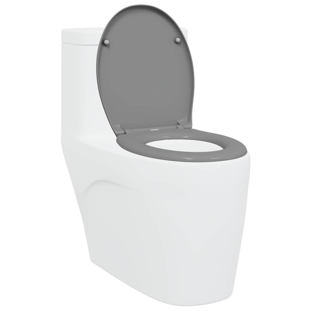 vidaXL Toilet Seat Grey 44.8 x 37.3 x 4.2 cm Duroplast