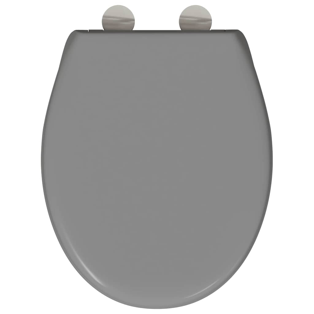 vidaXL Toilet Seat Grey 44.8 x 37.3 x 4.2 cm Duroplast