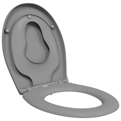 vidaXL Toilet Seat Grey 47 x 37 x 4 cm Duroplast