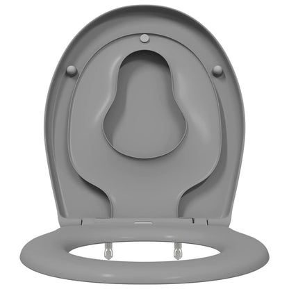 vidaXL Toilet Seat Grey 47 x 37 x 4 cm Duroplast