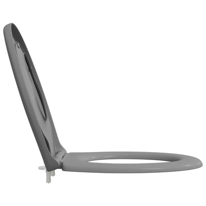 vidaXL Toilet Seat Grey 47 x 37 x 4 cm Duroplast