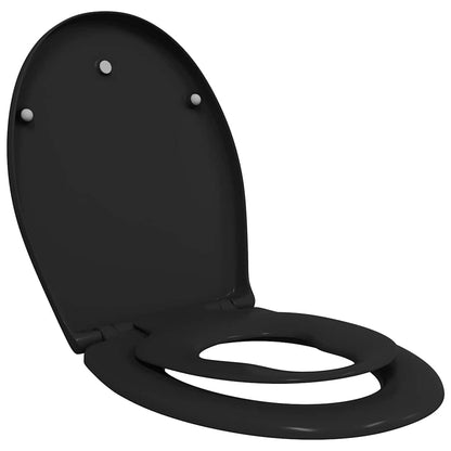 vidaXL Toilet Seat Black 47 x 37 x 4 cm Duroplast