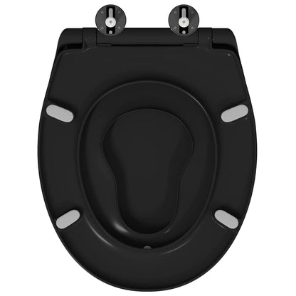 vidaXL Toilet Seat Black 47 x 37 x 4 cm Duroplast