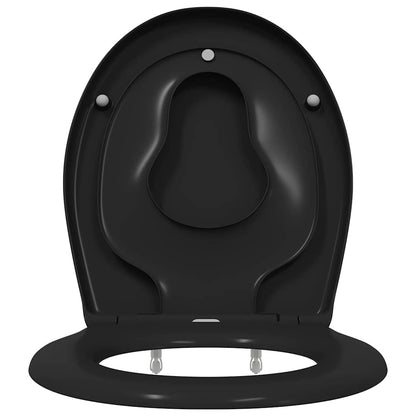 vidaXL Toilet Seat Black 47 x 37 x 4 cm Duroplast