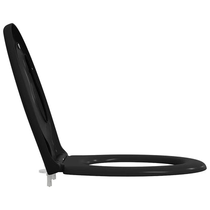 vidaXL Toilet Seat Black 47 x 37 x 4 cm Duroplast