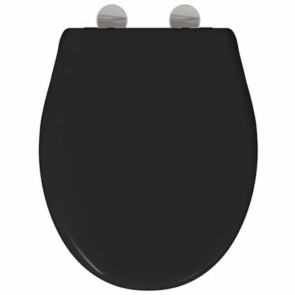 vidaXL Toilet Seat Black 47 x 37 x 4 cm Duroplast