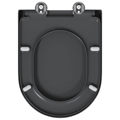 vidaXL Toilet Seat Anthracite 49 x 36 x 4 cm Duroplast