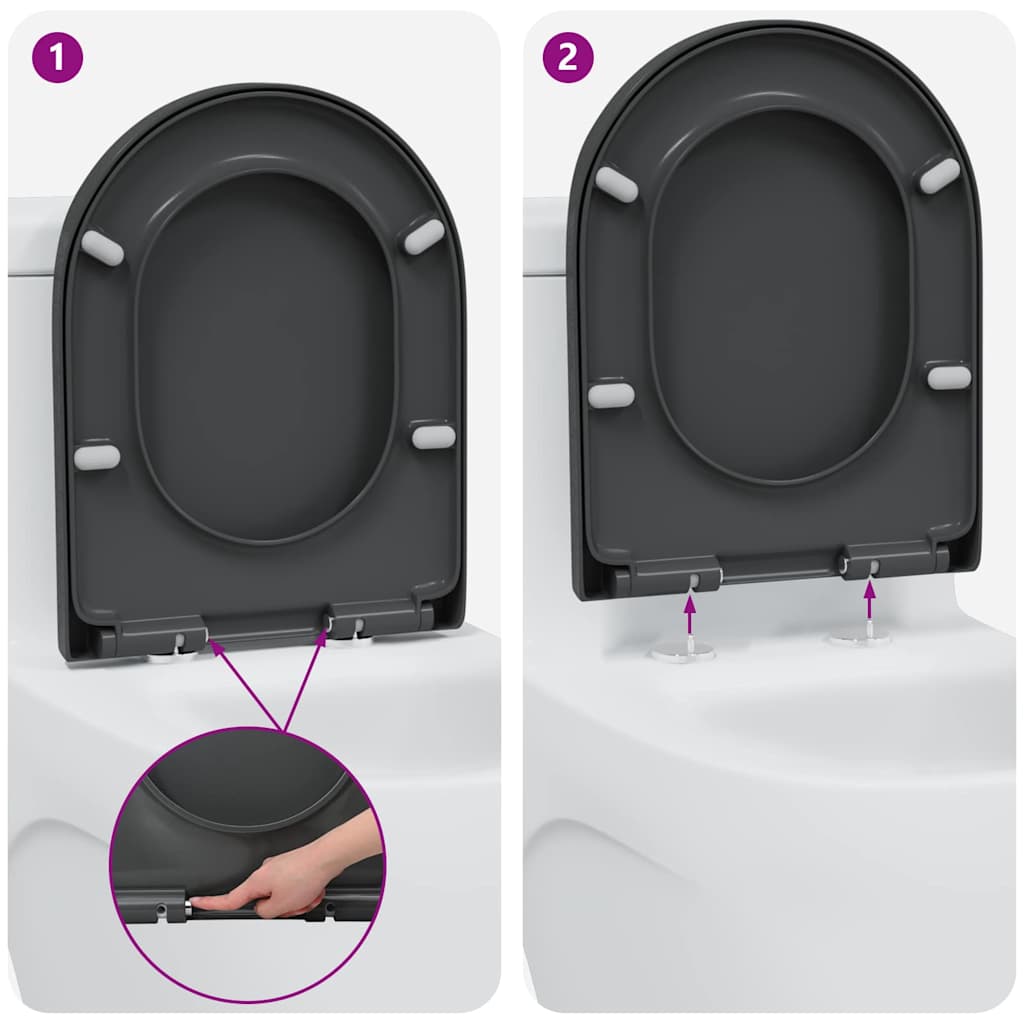 vidaXL Quick Release Toilet suitable for Seat Anthracite