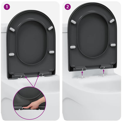 vidaXL Quick Release Toilet suitable for Seat Anthracite