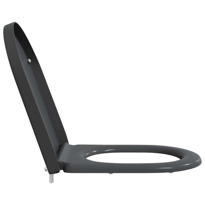 vidaXL Toilet Seat Anthracite 49 x 36 x 4 cm Duroplast