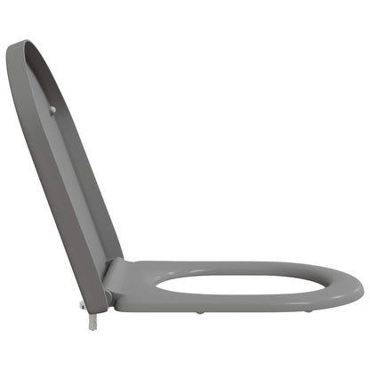 vidaXL Toilet Seat Grey 49 x 36 x 4 cm Duroplast