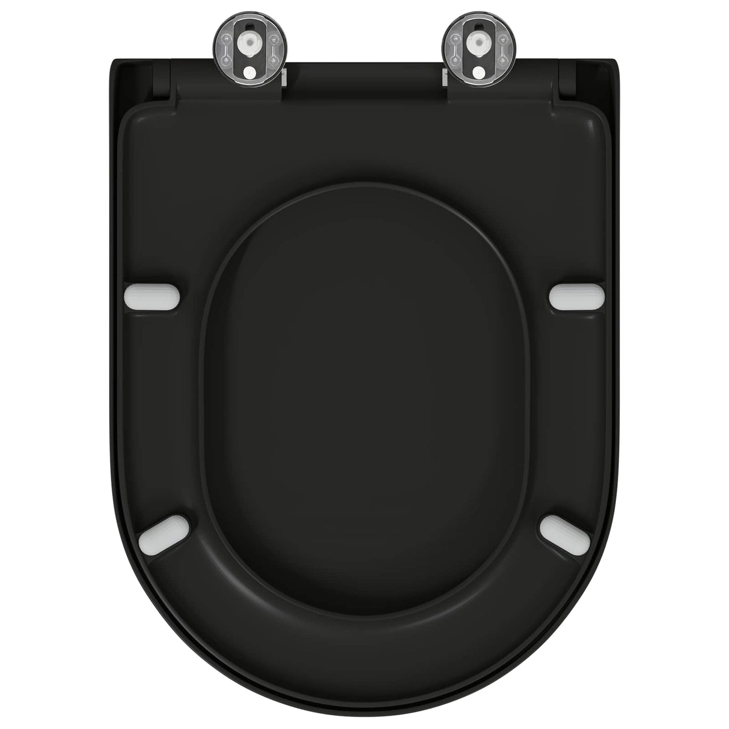vidaXL Toilet Seat Black 49 x 36 x 4 cm Duroplast