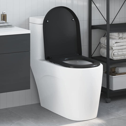 vidaXL Quick Release Toilet suitable for Seat Black 46.2 x 36 x 4.3 cm