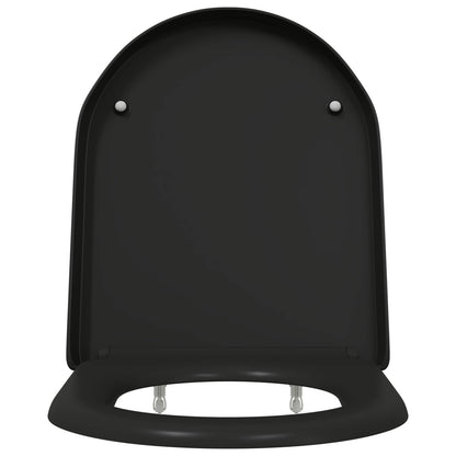vidaXL Toilet Seat Black 49 x 36 x 4 cm Duroplast