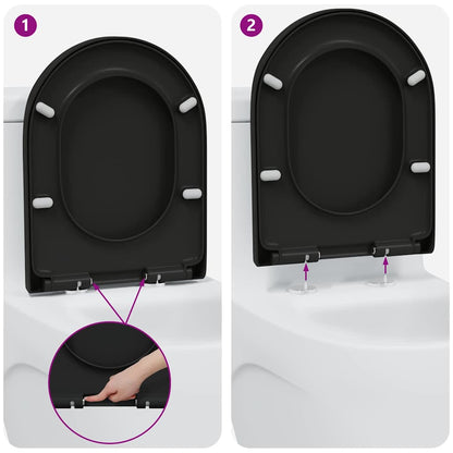 vidaXL Quick Release Toilet suitable for Seat Black 46.2 x 36 x 4.3 cm