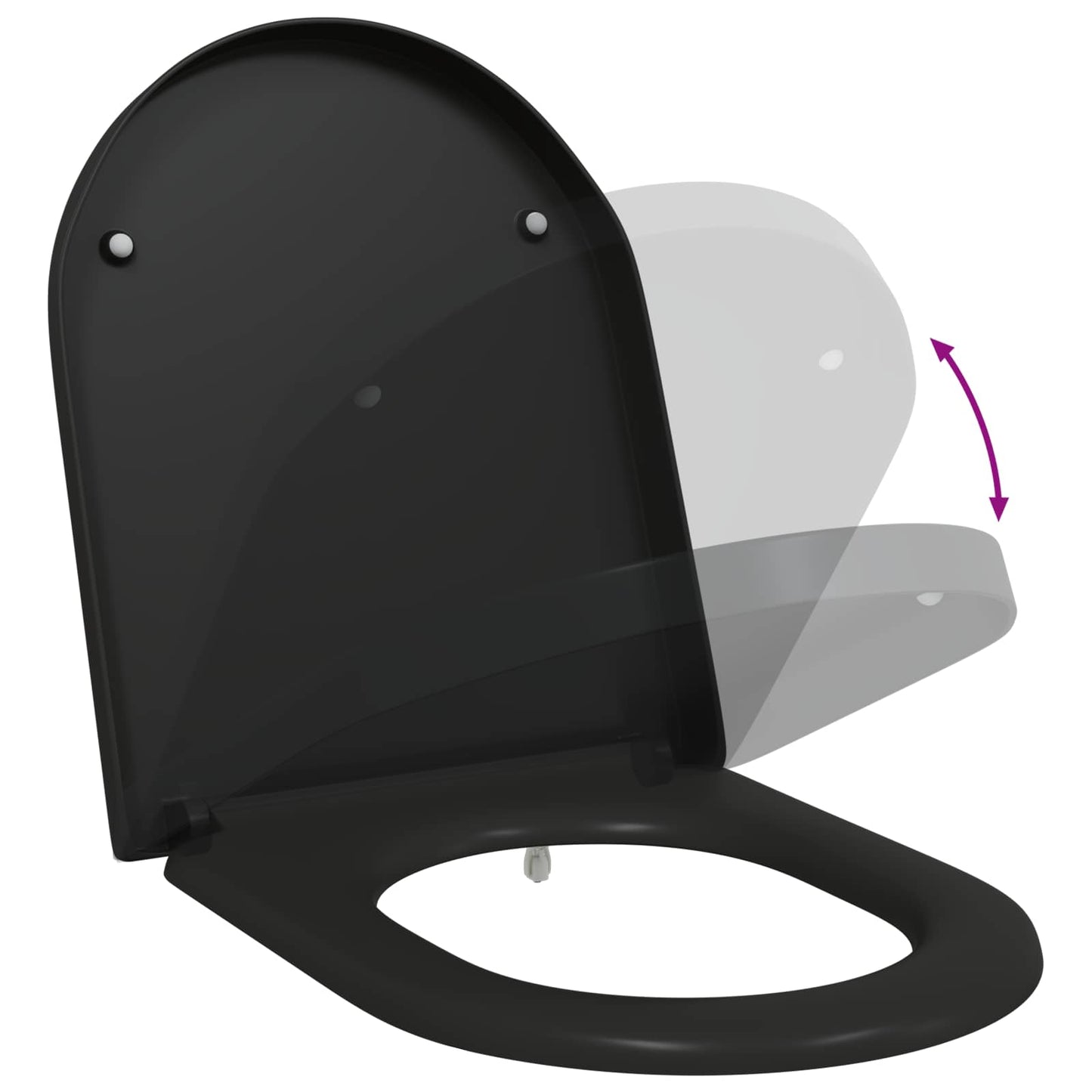 vidaXL Toilet Seat Black 49 x 36 x 4 cm Duroplast