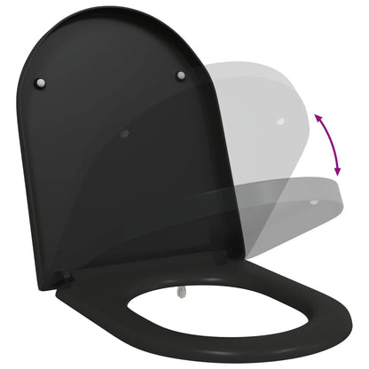 vidaXL Toilet Seat Black 49 x 36 x 4 cm Duroplast