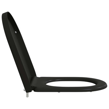 vidaXL Toilet Seat Black 49 x 36 x 4 cm Duroplast