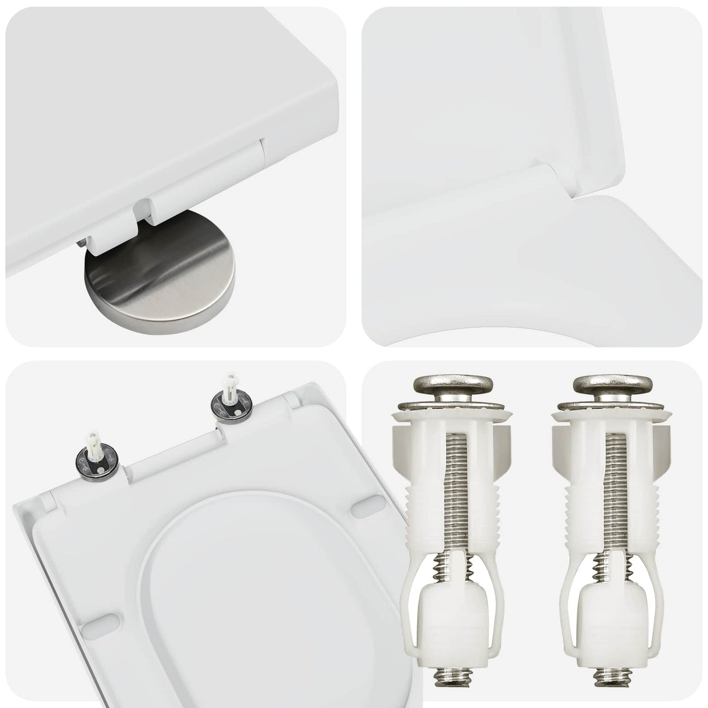 vidaXL Toilet Seat White 49 x 36 x 4 cm Duroplast