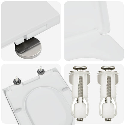 vidaXL Toilet Seat White 49 x 36 x 4 cm Duroplast