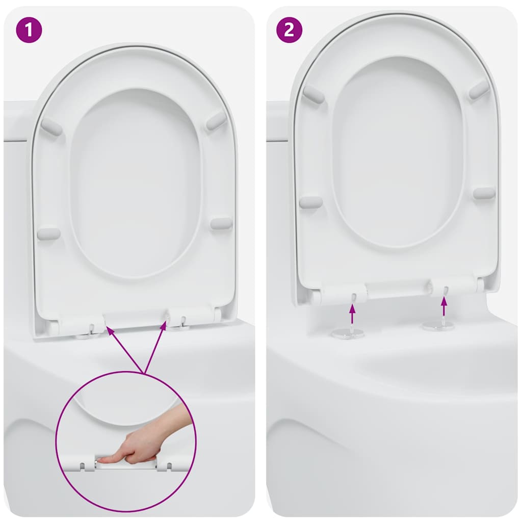 vidaXL Quick Release Toilet suitable for Seat White 46.2 x 36 x 4.3 cm
