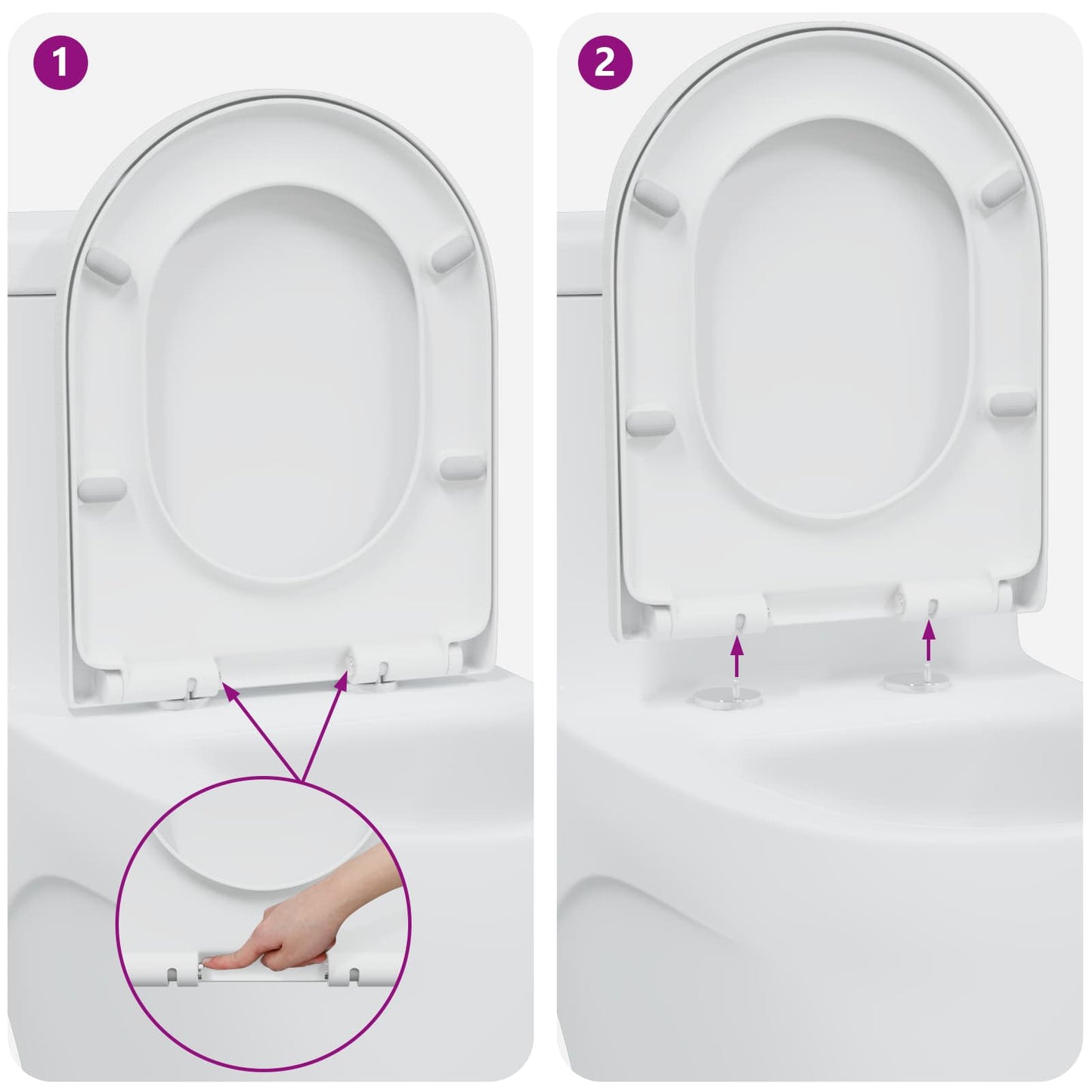 vidaXL Toilet Seat White 49 x 36 x 4 cm Duroplast