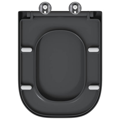 vidaXL Toilet Seat Anthracite 47.5 x 35 x 3.6 cm Duroplast