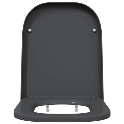 vidaXL Toilet Seat Anthracite 47.5 x 35 x 3.6 cm Duroplast