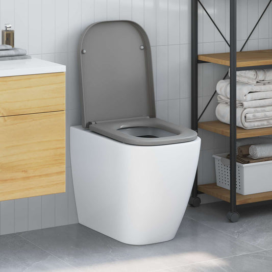 vidaXL Toilet Seat Grey 47.5 x 35 x 3.6 cm Duroplast