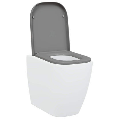 vidaXL Toilet Seat Grey 44.5 x 35 x 3.6 cm Duroplast