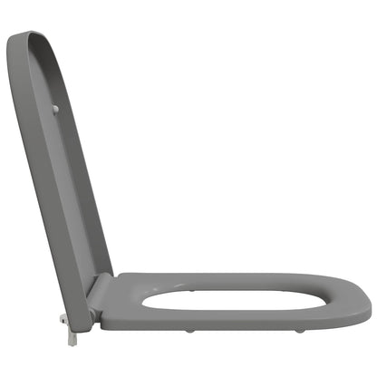 vidaXL Toilet Seat Grey 47.5 x 35 x 3.6 cm Duroplast