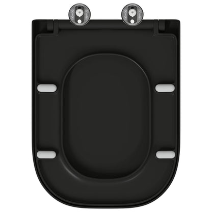 vidaXL Toilet Seat Black 47.5 x 35 x 3.6 cm Duroplast