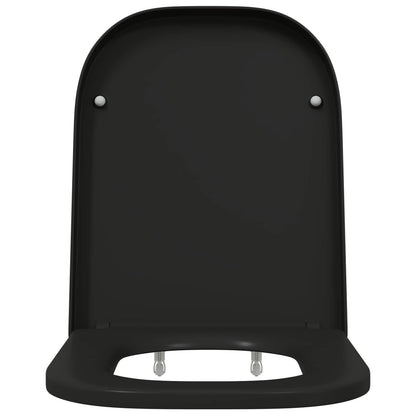 vidaXL Toilet Seat Black 47.5 x 35 x 3.6 cm Duroplast