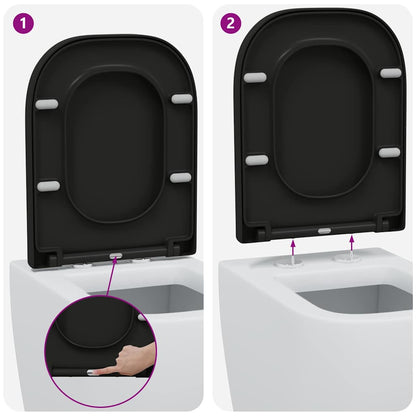 vidaXL Quick Release Toilet suitable for Seat Black 44.5 x 35 x 3.6 cm