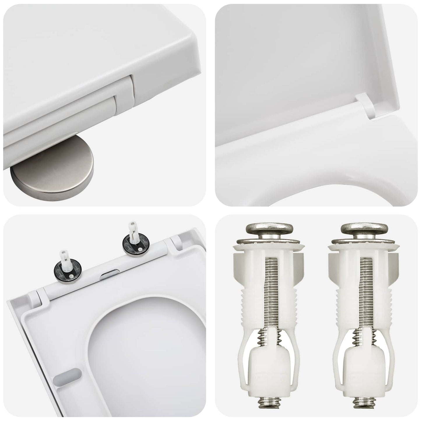 vidaXL Toilet Seat White 47.5 x 35 x 3.6 cm Duroplast