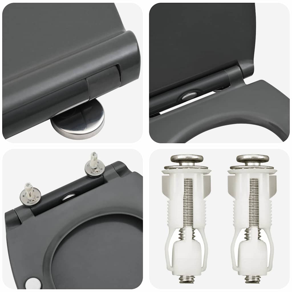 vidaXL Quick Release Toilet suitable for Seat Anthracite