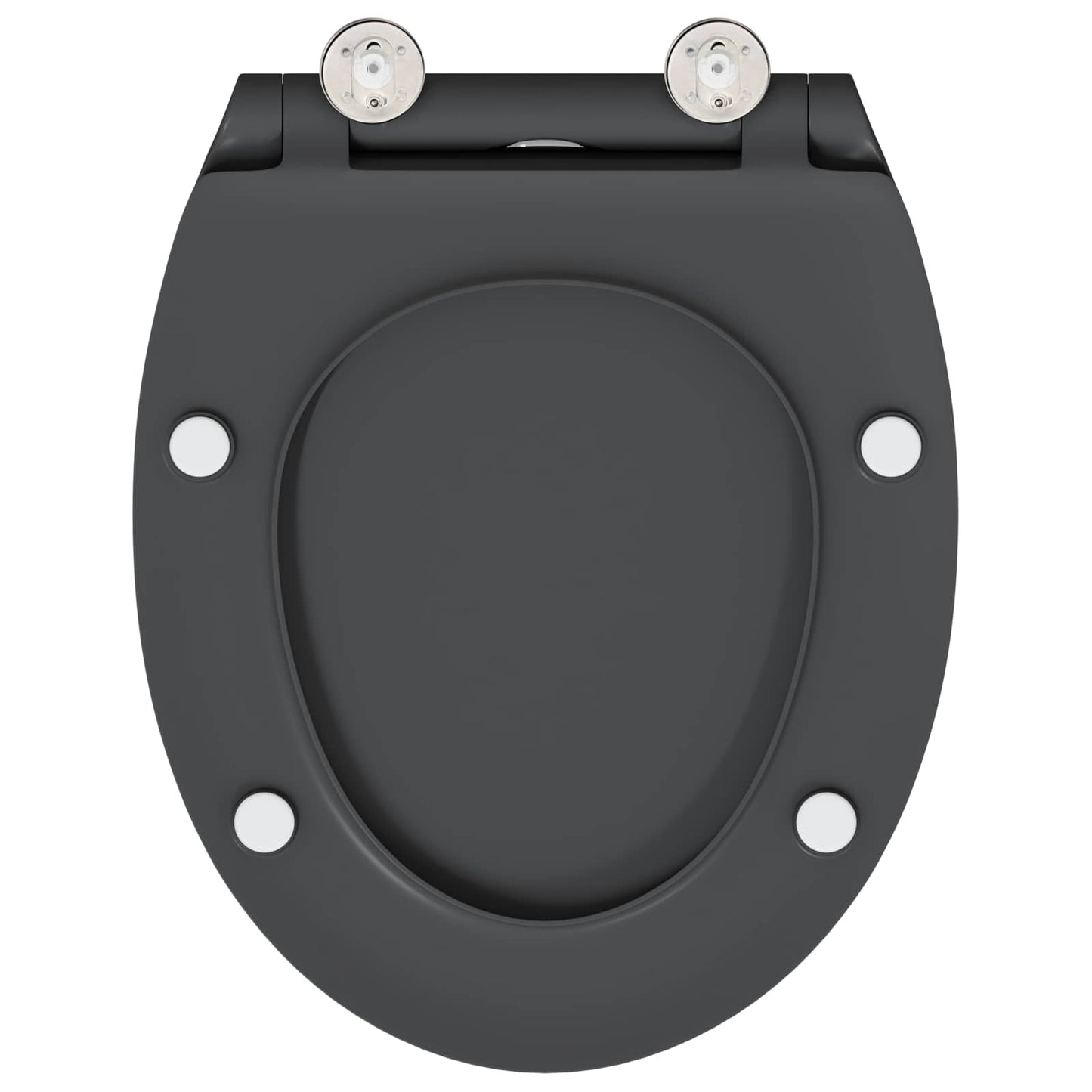 vidaXL Toilet Seat Anthracite 45.5 x 37.5 x 3.8 cm Duroplast