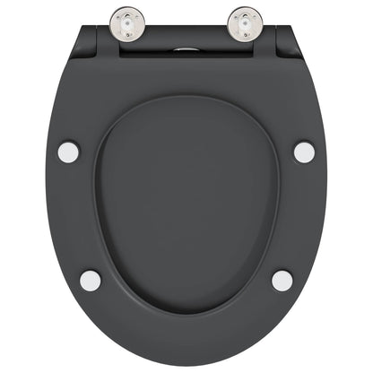 vidaXL Toilet Seat Anthracite 45.5 x 37.5 x 3.8 cm Duroplast