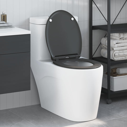 vidaXL Toilet Seat Anthracite 45.5 x 37.5 x 3.8 cm Duroplast